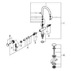 Grohe Atrio Private Collection Waschtisch-Einlochbatterie, L-Size, für Hebelgriffe, Zug... GROHE-21134AL0 4005176510977 (Abb. 1)