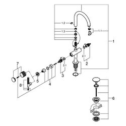 Grohe Atrio Private Collection Waschtisch-Einlochbatterie, XL-Size, für Hebelgriffe, Pu... GROHE-21140000 4005176510458 (Abb. 1)