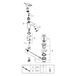 Grohe BauLoop Einhand-Waschtischbatterie, S-Size, Energie-Sparfunktion, EcoJoy 5,7l/min... GROHE-22054001 4005176554162 (Abb. 1)