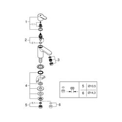 Grohe Eurostyle Cosmopolitan Standventil, XS-Size, Einlochmontage, Chrom, 23039002... GROHE-23039002 4005176886881 (Abb. 1)