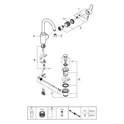 Grohe Eurostyle Cosmopolitan Einhand-Waschtischbatterie, L-Size, 1 1/4" Zugstangen-Garn... GROHE-23043003 4005176472732 (Abb. 1)