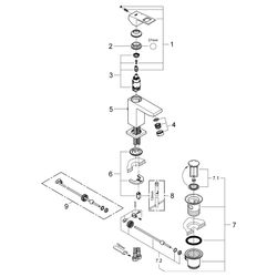 Grohe Eurocube Einhand-Waschtischbatterie, S-Size, SpeedClean 5,7l/min, 1 1/4" Zugstang... GROHE-2312700E 4005176901591 (Abb. 1)