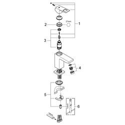 Grohe Eurocube Einhand-Waschtischbatterie, S-Size, glatter Körper, SpeedClean 5,7l/min,... GROHE-2313200E 4005176906725 (Abb. 1)