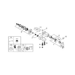 Grohe Eurocube Einhand-Wannenbatterie, Wandmontage, Supersteel, 23140DC0... GROHE-23140DC0 4005176525056 (Abb. 1)