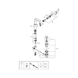 Grohe Lineare Einhand-Waschtischbatterie, L-Size, 1-Loch-Montage, Schwenkauslauf, 1 1/4... GROHE-23296DC1 4005176412738 (Abb. 1)