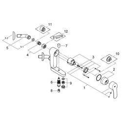 Grohe Eurostyle Cosmopolitan Vertica Einhand-Wannenbatterie, Anschlusswinkel 45 Grad, C... GROHE-23302000 4005176923876 (Abb. 1)
