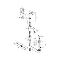 Grohe Eurosmart Cosmopolitan Einhand-Waschtischbatterie, M-Size, 1 1/4" Zugstangen-Garn... GROHE-23325000 4005176933974 (Abb. 1)