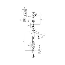 Grohe Eurosmart Cosmopolitan Einhand-Waschtischbatterie, M-Size, versenkbare Kette, Chr... GROHE-23326000 4005176934087 (Abb. 1)