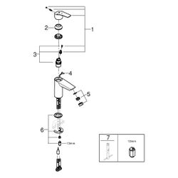 Grohe Eurosmart Einhand-Waschtischbatterie, 1-Loch-Montage, S-Size, versenkbare Kette, ... GROHE-23372003 4005176613241 (Abb. 1)