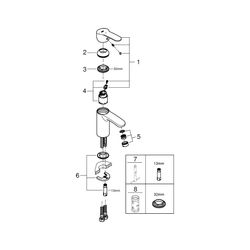 Grohe Eurostyle Cosmopolitan Einhand-Waschtischbatterie, S-Size, glatter Körper, Energi... GROHE-2337320E 4005176936661 (Abb. 1)