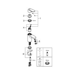Grohe Eurosmart Cosmopolitan Einhand-Waschtischbatterie, S-Size, glatter Körper, Energi... GROHE-2337600E 4005176936623 (Abb. 1)