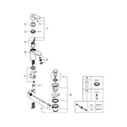 Grohe Eurosmart Cosmopolitan Einhand-Waschtischbatterie, S-Size, 1 1/4" Zugstangen-Garn... GROHE-2337700E 4005176936630 (Abb. 1)