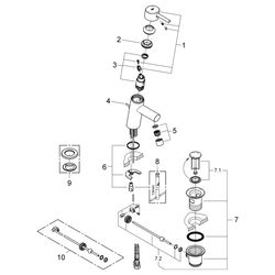 Grohe Concetto Einhand-Waschtischbatterie, Mittelstellung kalt, Chrom, 2338010E... GROHE-2338010E 4005176938245 (Abb. 1)