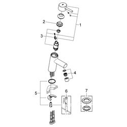 Grohe Concetto Einhand-Waschtischbatterie, glatter Körper, Chrom, 2338510E... GROHE-2338510E 4005176938269 (Abb. 1)