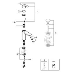 Grohe Eurosmart Einhand-Waschtischbatterie, M-Size, Temperaturbegrenzer, Energie-Spar, ... GROHE-2339530E 4005176613357 (Abb. 1)