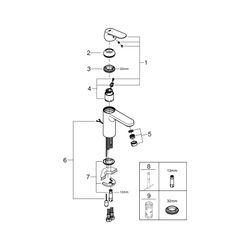 Grohe Eurosmart Cosmopolitan Einhand-Waschtischbatterie, M-Size, versenkbare Kette, Ene... GROHE-2339700E 4005176938511 (Abb. 1)