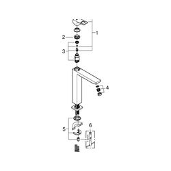 Grohe Eurocube Einhand-Waschtischbatterie, XL-Size, Hard Graphite gebürstet, 23406AL0... GROHE-23406AL0 4005176584671 (Abb. 1)