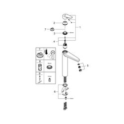 Grohe Eurodisc Cosmopolitan Waschtischbatterie Einlochmontage Einhand, XL-Size, Chrom, ... GROHE-23432000 4005176993763 (Abb. 1)