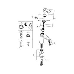 Grohe Eurodisc Cosmopolitan 1-Loch-Einhand-Waschtischbatterie, M-Size, glatter Körper, ... GROHE-23449002 4005176998768 (Abb. 1)
