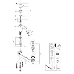 Grohe Eurosmart Einhand-Waschtischbatterie, S-Size, Niederdruck, mit Zugstangen-Ablaufg... GROHE-23459003 4005176690259 (Abb. 1)