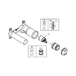 Grohe Einhand Unterputz-Universal-Einbaukörper für 2-Loch-Waschtischbatterien, Wandeinb... GROHE-23571000 4005176334276 (Abb. 1)