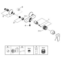 Grohe BauEdge Einhand-Brausebatterie Wandmontage, mit Temperaturbegrenzer, Chrom, 23635... GROHE-23635001 4005176556524 (Abb. 1)