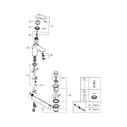 Grohe Eurostyle Einhand-Waschtischbatterie, S-Size, geschlossener Metall-Hebelgriff, En... GROHE-23709003 4005176365003 (Abb. 1)