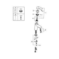 Grohe Eurostyle Einhand-Waschtischbatterie, S-Size, geschlossener Metall-Hebelgriff, gl... GROHE-23715003 4005176365065 (Abb. 1)