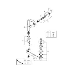 Grohe Eurostyle Einhand-Waschtischbatterie, L-Size, 1 1/4" Zugstangen-Garnitur, geschlo... GROHE-23718003 4005176365096 (Abb. 1)