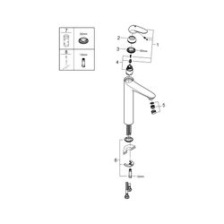 Grohe Eurostyle Einhand-Waschtischbatterie, XL-Size, geschlossener Metall-Hebelgriff, g... GROHE-23719003 4005176365119 (Abb. 1)
