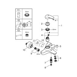 Grohe Eurostyle Einhand-Wannenbatterie, Wandmontage, Chrom, 23726003... GROHE-23726003 4005176365256 (Abb. 1)