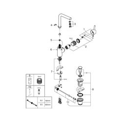 Grohe Concetto Einhand-Waschtischbatterie, L-Size, L-Auslauf, mit Zugstangen-Garnitur 1... GROHE-23739002 4005176472602 (Abb. 1)