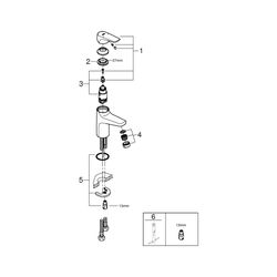 Grohe BauFlow 1-Loch-Einhand-Waschtischbatterie, S-Size, glatter Körper, Chrom, 2375200... GROHE-23752000 4005176388156 (Abb. 1)