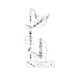 Grohe BauFlow 1-Loch-Einhand-Waschtischbatterie, L-Size, mit Zugstangen-Garnitur 1 1/4"... GROHE-23753000 4005176388163 (Abb. 1)