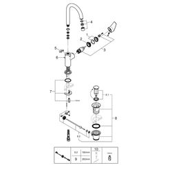 Grohe BauEdge Waschtischarmatur, 1-Loch-Montage, Einhand, L-Size, mit Temperaturbegrenz... GROHE-23760001 4005176556418 (Abb. 1)