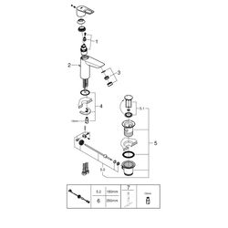 Grohe BauLoop Einhand-Waschtischbatterie, M-Size, Temperaturbegrenzer, EcoJoy, Zugstang... GROHE-23762001 4005176555763 (Abb. 1)