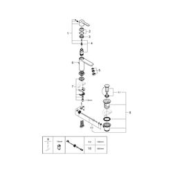 Grohe Lineare Einhand-Waschtischbatterie, XS-Size, 1-Loch-Montage, Energie-Spar-Funktio... GROHE-23790001 4005176408380 (Abb. 1)