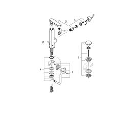 Grohe Plus Einhand-Waschtischbatterie, L-Size, 1-Loch-Montage, herausziehbarer Auslauf,... GROHE-23844003 4005176496554 (Abb. 1)