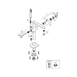 Grohe Plus Einhand-Wannenbatterie, Bodenmontage, Fertigmontageset, mit Handbrauseset un... GROHE-23846DC3 4005176574177 (Abb. 1)