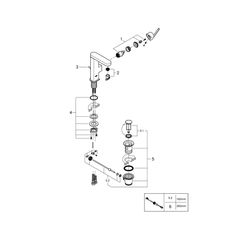 Grohe Plus Einhand-Waschtischbatterie, M-Size, 1-Loch-Montage, 1 1/4" Zugstangen-Garnit... GROHE-23871AL3 4005176585616 (Abb. 1)