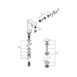 Grohe Plus Einhand-Waschtischbatterie, M-Size, 1-Loch-Montage, glatter Körper, Push-Ope... GROHE-23872003 4005176529733 (Abb. 1)