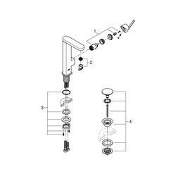 Grohe Plus Einhand-Waschtischbatterie, L-Size, 1-Loch-Montage, glatter Körper, Push-Ope... GROHE-23873003 4005176529986 (Abb. 1)