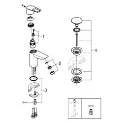 Grohe BauLoop Einhand-Waschtischbatterie, S-Size, Energie-Sparfunkt., EcoJoy 5,7l/min, ... GROHE-23883001 4005176554179 (Abb. 1)