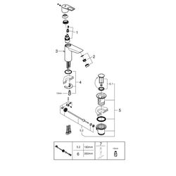 Grohe BauLoop Einhand-Waschtischbatterie, M-Size, Temperaturbegrenzer, LowFlow, Zugstan... GROHE-23885001 4005176554216 (Abb. 1)