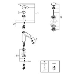 Grohe Eurosmart Einhand-Waschtischbatterie, M-Size, Temperaturbegrenzer, glatter Körper... GROHE-23923003 4005176613333 (Abb. 1)
