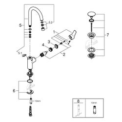Grohe Eurosmart Einhand-Waschtischbatterie, L-Size, Temperaturbegrenzer, glatter Körper... GROHE-23970003 4005176613418 (Abb. 1)