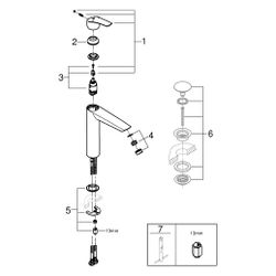 Grohe Eurosmart Einhand-Waschtischbatterie, XL-Size, für freistehende Waschschüsseln, T... GROHE-23971003 4005176613425 (Abb. 1)