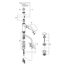 Grohe Eurosmart Einhand-Waschtischbatterie, M-Size, glatter Körper, Push-Open-Garnitur,... GROHE-23976003 4005176644160 (Abb. 1)