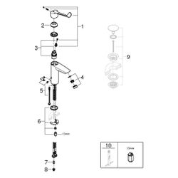Grohe Eurosmart Einhand-Waschtischbatterie, M-Size, langer Metallhebel, glatter Körper,... GROHE-23985003 4005176643842 (Abb. 1)