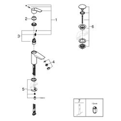 Grohe Eurosmart Einhand-Waschtischbatterie, S-Size, Metall-Hebelgriff, glatter Körper, ... GROHE-23988003 4005176644351 (Abb. 1)